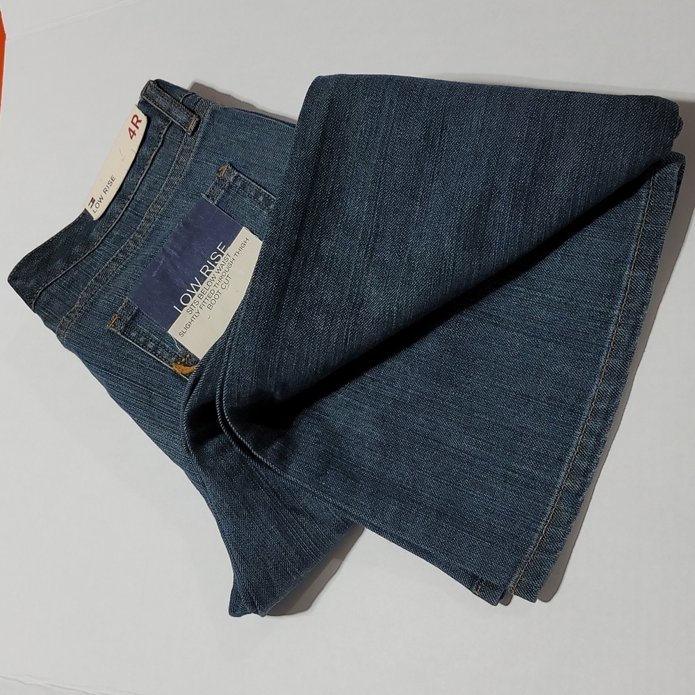 TOMMY HILFIGER Y2K VINTAGE LOW RISE BOOTCUT BLUE JEANS WOMENS DENIM SIZE 4R